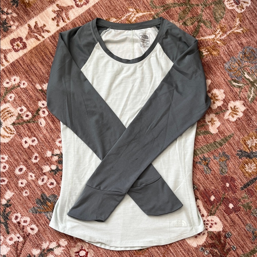 Women's Green and Grey Long Sleeve Athletic Top